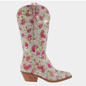 Betsey Johnson Dalas Floral Rhinestone Boots